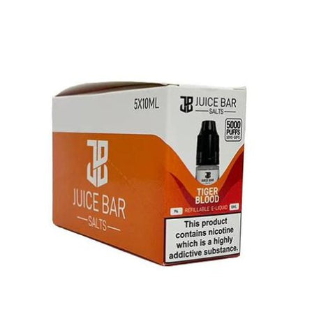 Juice Bar 10ml Nic Salts - Pack Of 5 - Eliquid Base-Tiger Blood