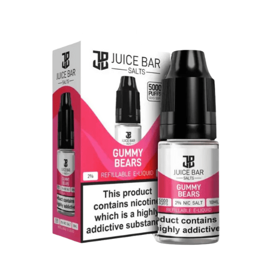 Juice Bar 10ml Nic Salts - Pack Of 5 - Eliquid Base - Gummy Bear
