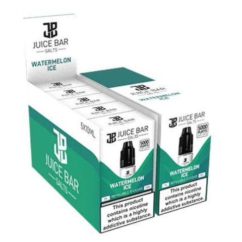 Juice Bar 10ml Nic Salts - Pack Of 5 - Eliquid Base-Watermelon Ice