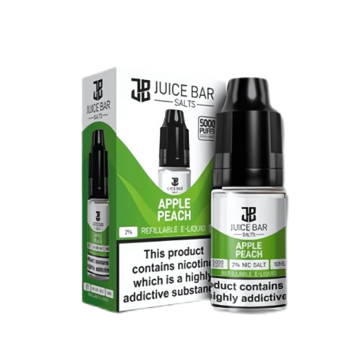 Juice Bar 10ml Nic Salts - Pack Of 5 - Eliquid Base - Apple Peach