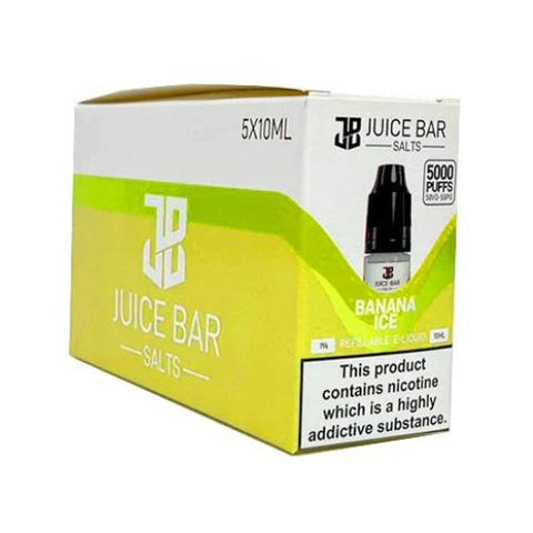 Juice Bar 10ml Nic Salts - Pack Of 5 - Eliquid Base-Banana Ice