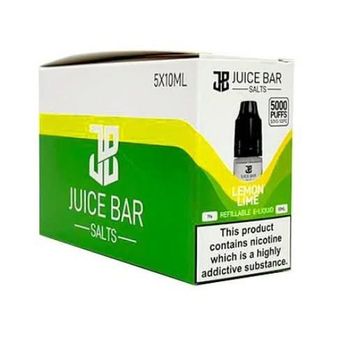 Juice Bar 10ml Nic Salts - Pack Of 5 - Lemon & Lime