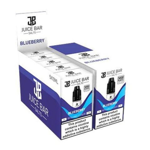 Juice Bar 10ml Nic Salts - Pack Of 5 - Eliquid Base-Blueberry