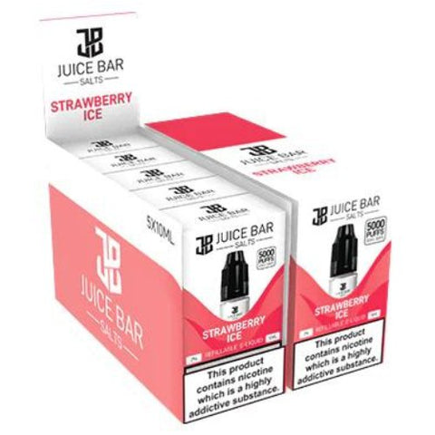 Juice Bar 10ml Nic Salts - Pack Of 5 - Eliquid Base-Strawberry Ice