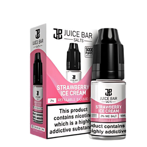Juice Bar 10ml Nic Salts - Pack Of 5 - Eliquid Base - Strawberry Ice Cream
