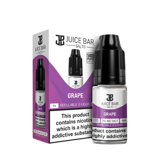 Juice Bar 10ml Nic Salts - Pack Of 5 - Eliquid Base - Grape