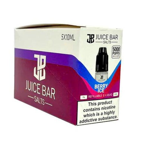Juice Bar 10ml Nic Salts - Pack Of 5 - Eliquid Base-Berry Ice