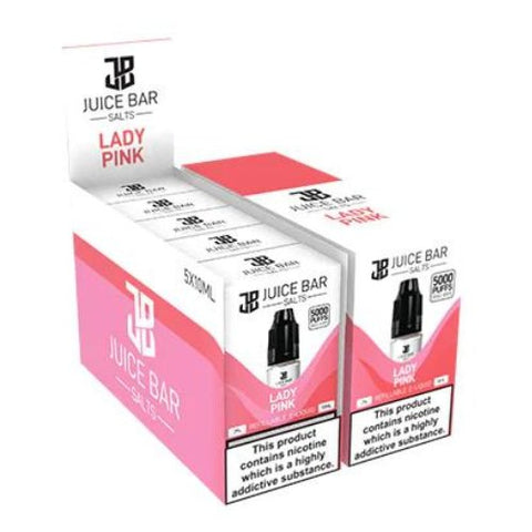 Juice Bar 10ml Nic Salts - Pack Of 5 - Eliquid Base-Lady Pink