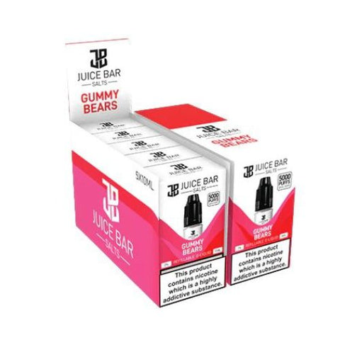 Juice Bar 10ml Nic Salts - Pack Of 5 - Eliquid Base-Gummy Bear
