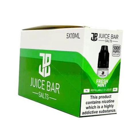 Juice Bar 10ml Nic Salts - Pack Of 5 - Eliquid Base-Fresh Mint