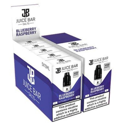 Juice Bar 10ml Nic Salts - Pack Of 5 - Eliquid Base-Blueberry Raspberry