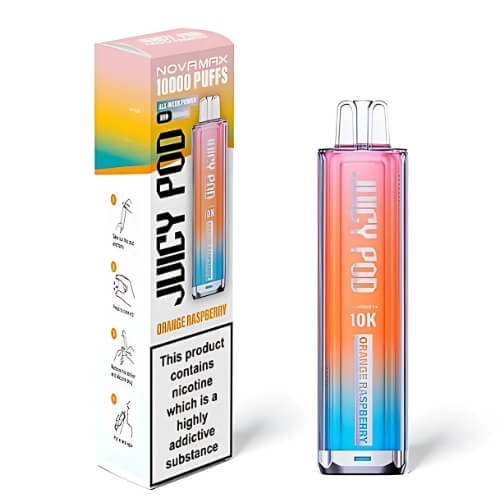 Juicy Pod Nova Max 10000 Disposable Device  20MG,  Orange Raspberry
