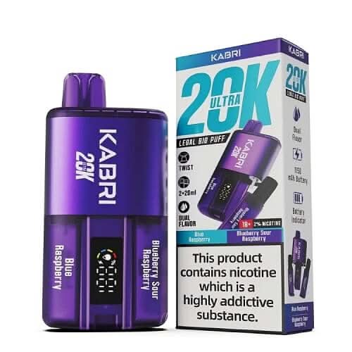 Kabri 20000 Ultra Bar 2 in 1 Disposable Vape Device - Blue Raspberry & Blueberry Sour Raspberry