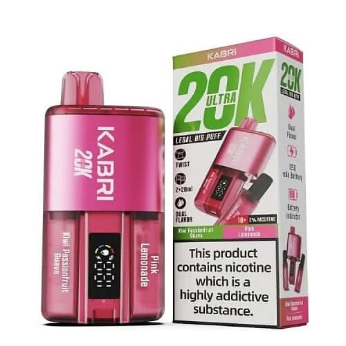 Kabri 20000 Ultra Bar 2 in 1 Disposable Vape Device - Kiwi Passion Fruit Guava & Pink Lemonade