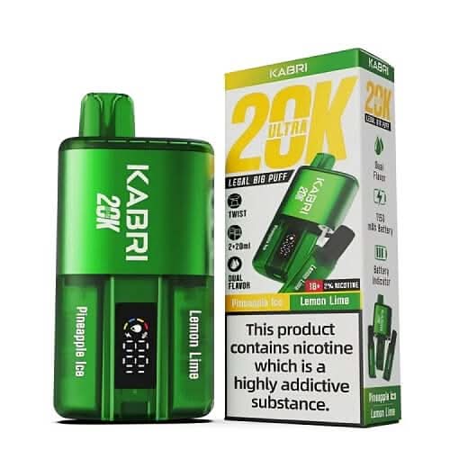 Kabri 20000 Ultra Bar 2 in 1 Disposable Vape Device  - Pineapple Ice & Lemon Lime