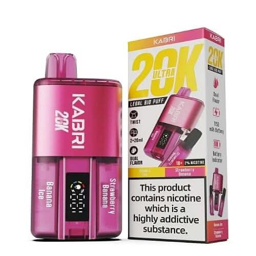 Kabri 20000 Ultra Bar 2 in 1 Disposable Vape Device - Banana Ice & Strawberry Banana