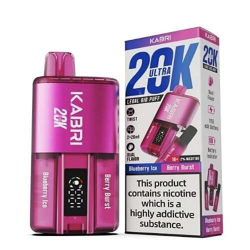 Kabri 20000 Ultra Bar 2 in 1 Disposable Vape Device - Blueberry Ice & Berry Burst
