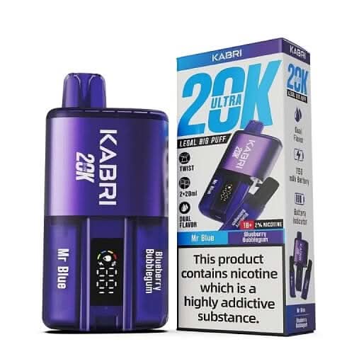 Kabri 20000 Ultra Bar 2 in 1 Disposable Vape Device - Mr Blue & Blueberry Bubblegum