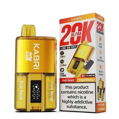 Kabri 20000 Ultra Bar 2 in 1 Disposable Vape Device - Fruit Punch & Triple Mango