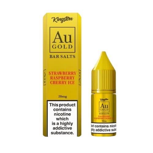 Kingston Au Gold Nic Salts 10ml E - Liquid - Pack of 10  - Strawberry Raspberry Cherry Ice