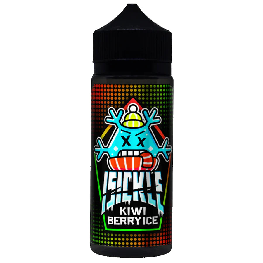 Kiwi Berry Ice vape juice bottle with colorful label on a white background
