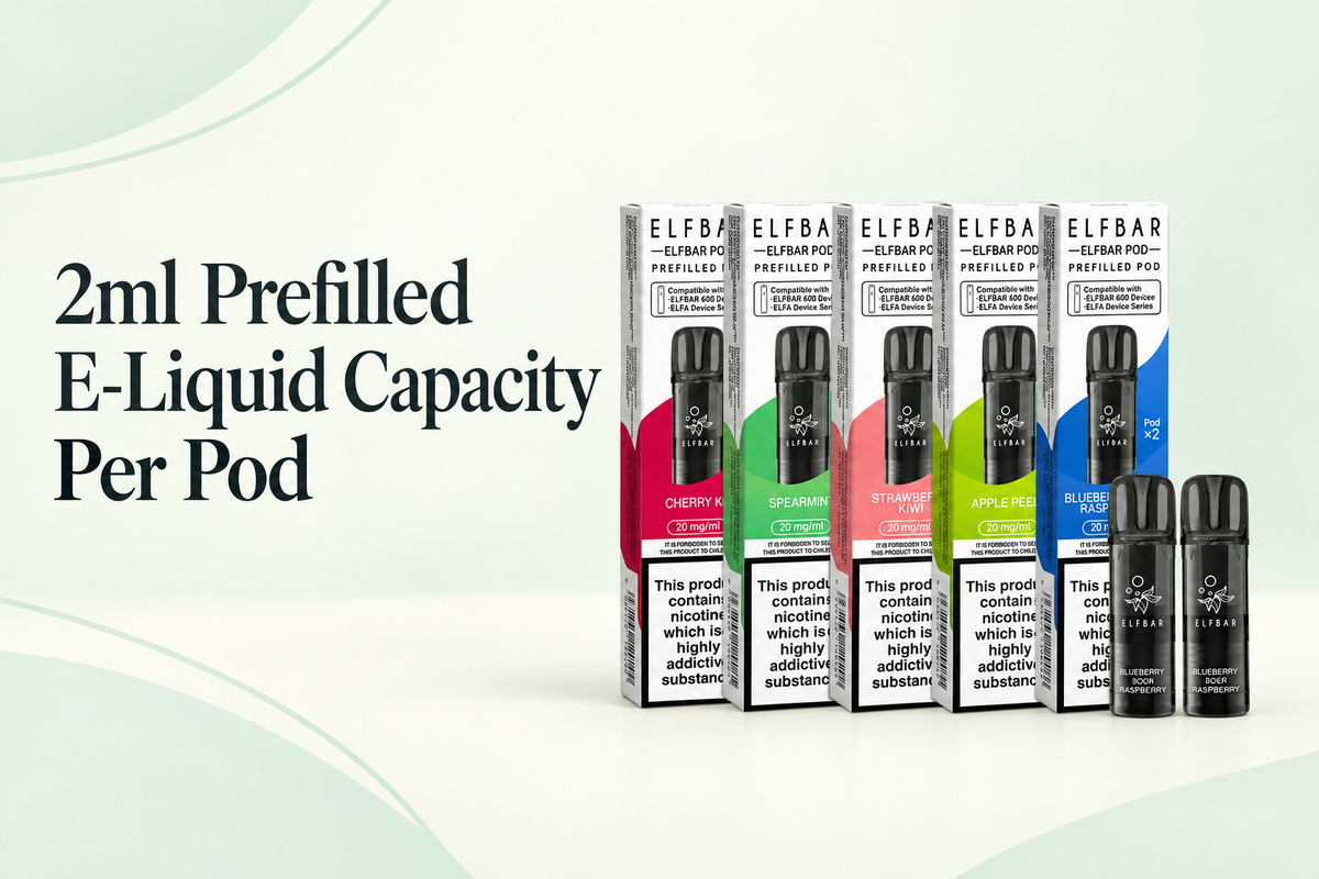2ml Prefilled E-Liquid Capacity Per Pod