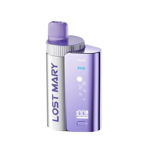 Lost Mary 3200 Puffs 4 in 1 Disposable Vape kit|Pack Of 5 - Eliquid Base - Purple Edition