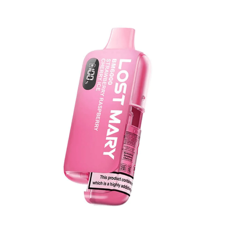 Lost Mary BM 6000 Prefilled Pod Kit - Eliquid Base - Strawberry Raspberry Cherry Ice