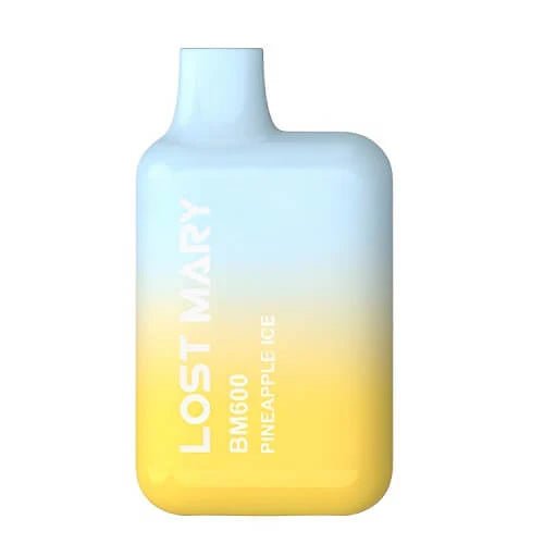 Lost Mary BM600 Pineapple Ice pod kit delivering a tropical pineapple flavour with a cool icy finish in a disposable device.