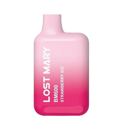 Lost Mary BM600 Strawberry Ice pod kit offering a sweet strawberry flavour with a cool icy finish in a disposable vape.