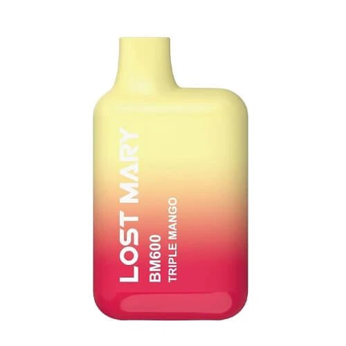 Lost Mary BM600 Triple Mango pod kit delivering a rich, tropical mango blend in a smooth disposable vaping experience.
