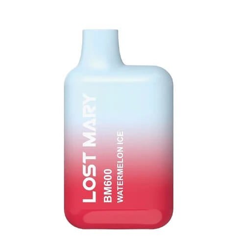 Lost Mary BM600 Watermelon Ice pod kit offering a cool, juicy watermelon flavour in a sleek disposable vape device.
