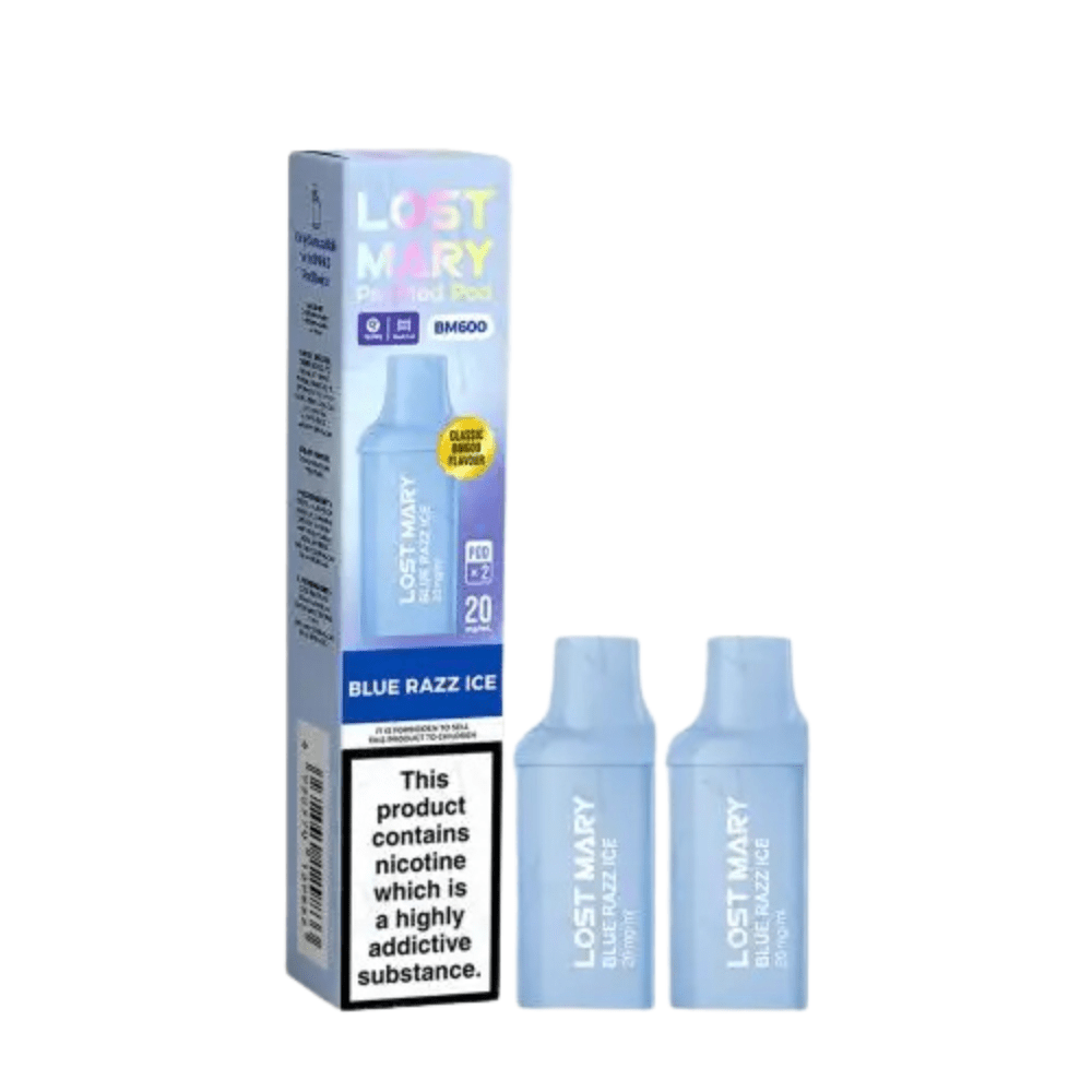 Lost Mary BM600 Prefilled Pods Pack of 2 - Eliquid Base - Blue Razz Ice