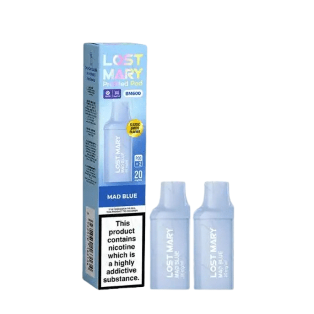 Lost Mary BM600 Prefilled Pods Pack of 2 - Eliquid Base - Mad Blue
