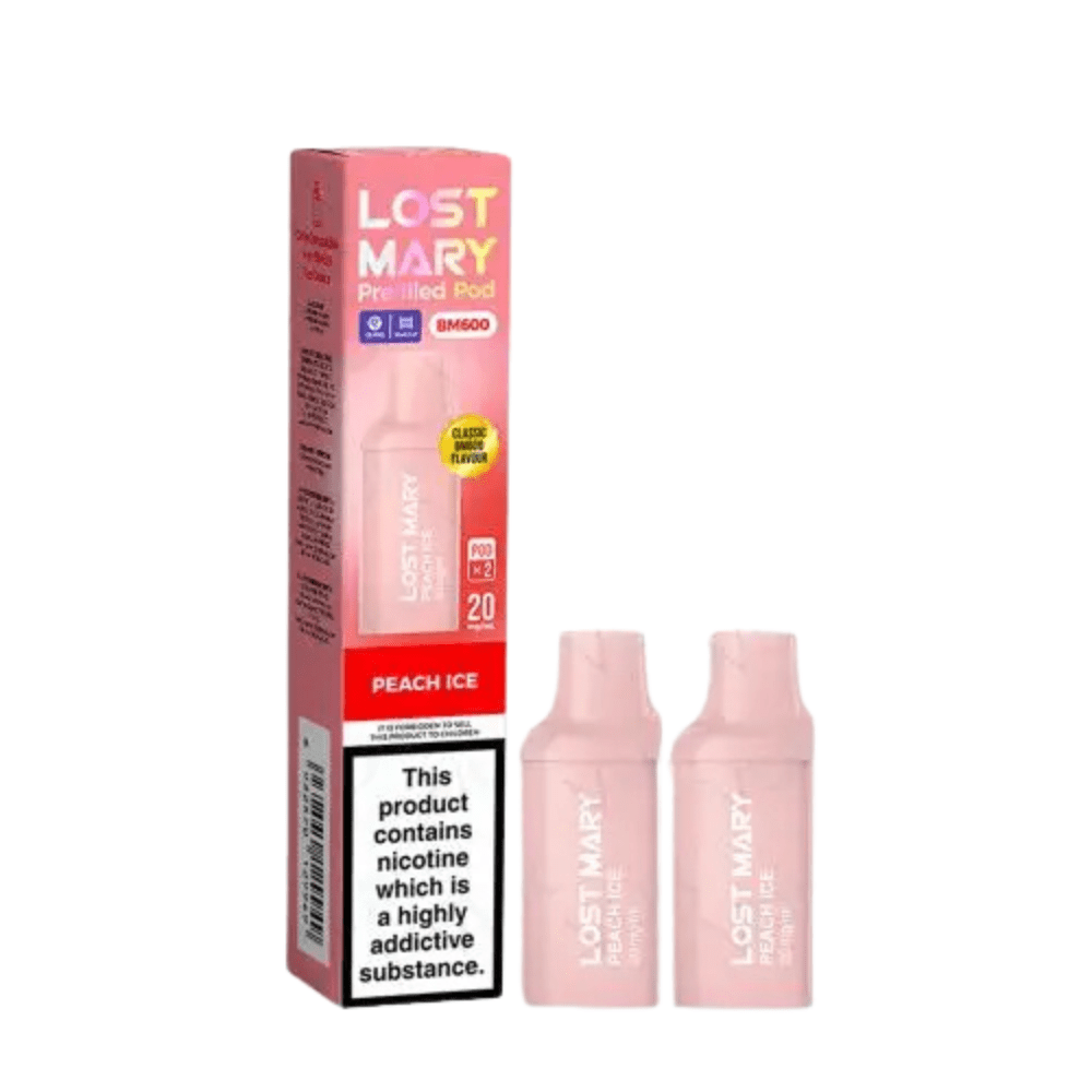 Lost Mary BM600 Prefilled Pods Pack of 2 - Eliquid Base - Peach Ice