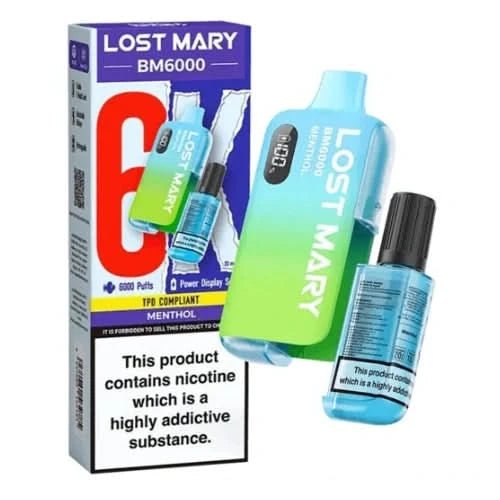 Lost Mary BM6000 Disposable Vape Kit - Box of 5 - Eliquid Base - Menthol