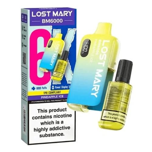 Lost Mary BM6000 Disposable Vape Kit - Box of 5 - Eliquid Base - Pineapple Ice