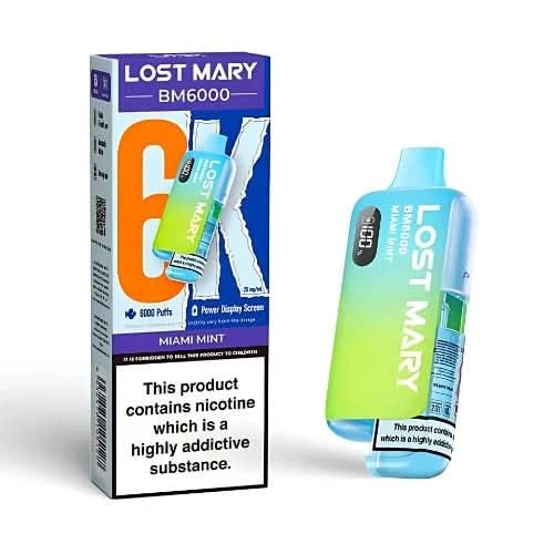 Lost Mary BM6000 Disposable Vape Kit - Box of 5 - Eliquid Base - Miami Mint