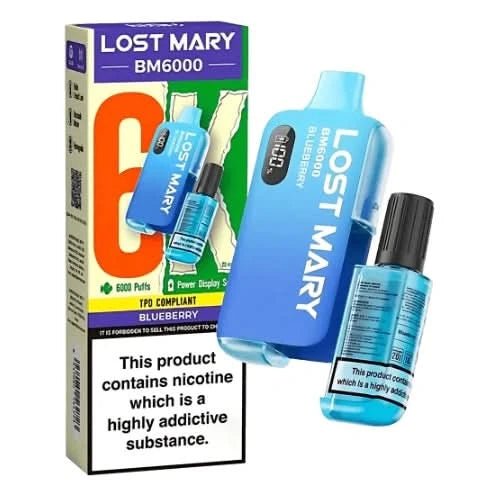 Lost Mary BM6000 Disposable Vape Kit - Box of 5 - Eliquid Base - Blueberry