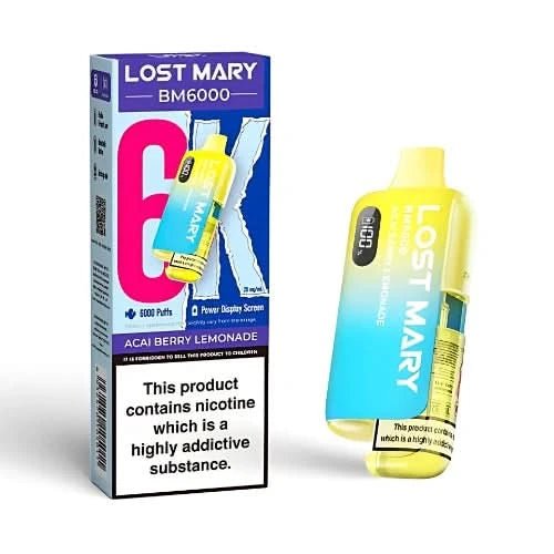 Lost Mary BM6000 Disposable Vape Kit - Box of 5 - Eliquid Base - Acai Berry Lemonade
