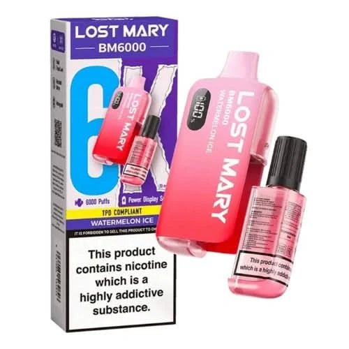Lost Mary BM6000 Disposable Vape Kit - Box of 5 - Eliquid Base - Watermelon Ice