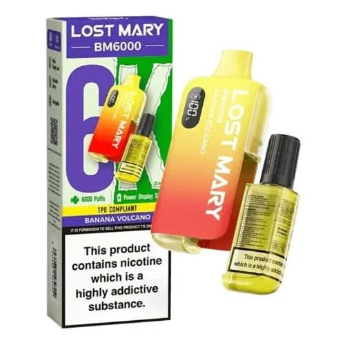 Lost Mary BM6000 Disposable Vape Kit - Box of 5 - Eliquid Base - Banana Volcano