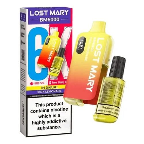 Lost Mary BM6000 Disposable Vape Kit - Box of 5 - Eliquid Base - Pink Lemonade