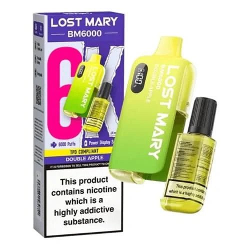 Lost Mary BM6000 Disposable Vape Kit - Box of 5 - Eliquid Base - Double Apple