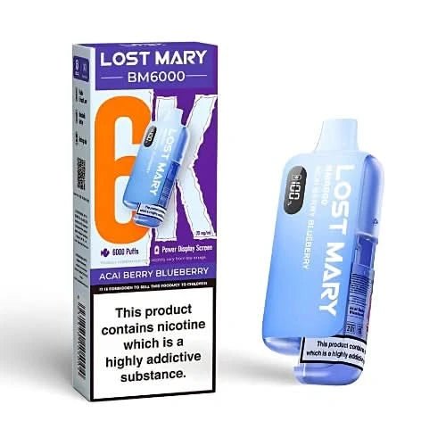 Lost Mary BM6000 Disposable Vape Kit - Box of 5 - Eliquid Base - Acai Berry Blueberry