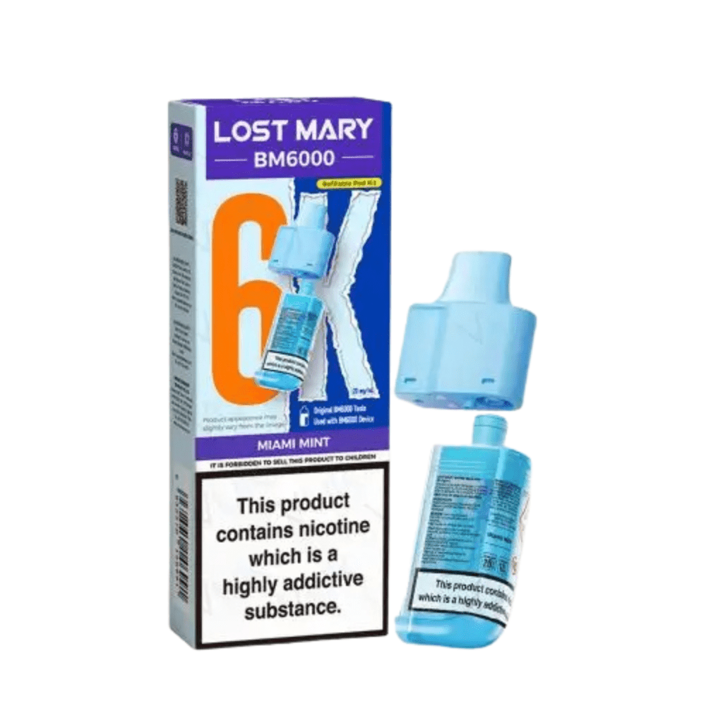 Lost Mary BM6000 Prefilled Pods - Eliquid Base - Miami mint