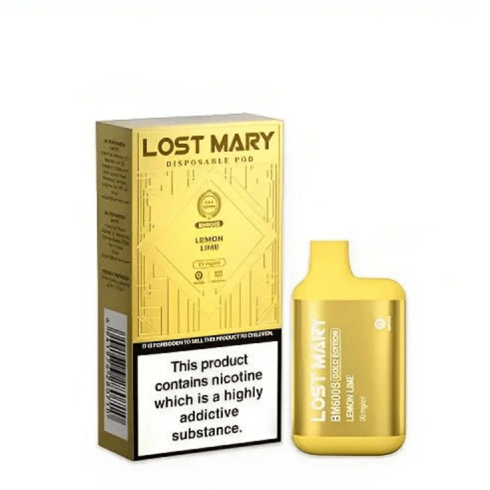 Lost Mary BM600S Gold Edition Disposable Vape Device - Lemon Lime - Eliquid Base - 