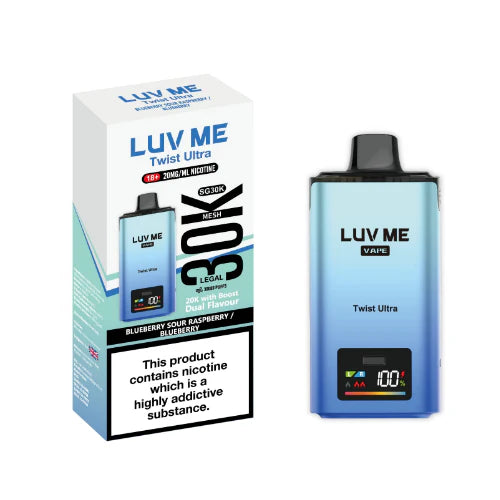 LUV ME Twist Ultra vape device and packaging on a white background