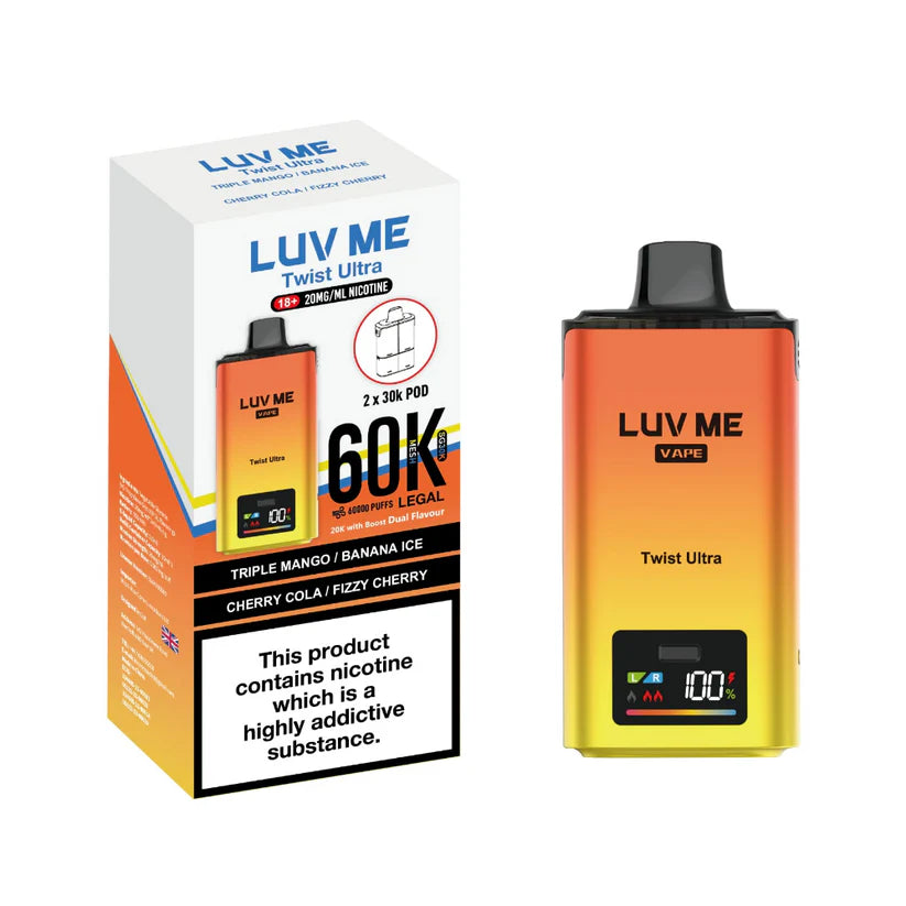 LUV ME vape device and packaging on a white background