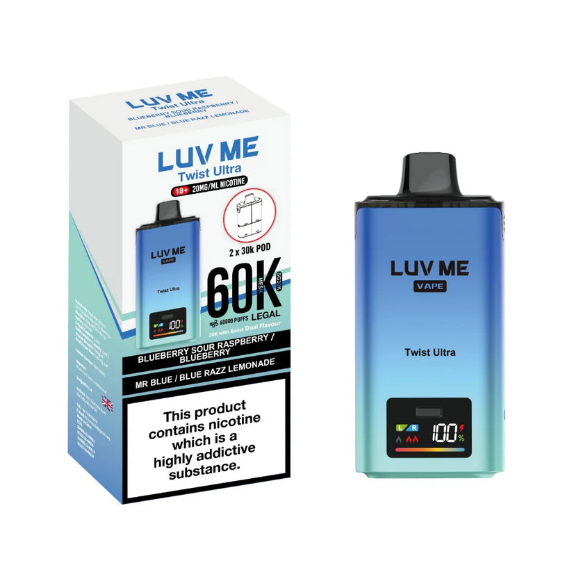 LUV ME vape device and packaging on a white background